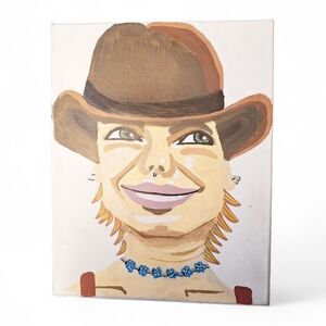 ✨️"Self Portrait In Cowboy Hat" Megan Phoenix Original! Acrylic On Canvas!